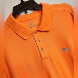 Tommy Bahama Men’s 2XL Short Sleeve Orange Supima Cotton Poly Casual Polo Shirt